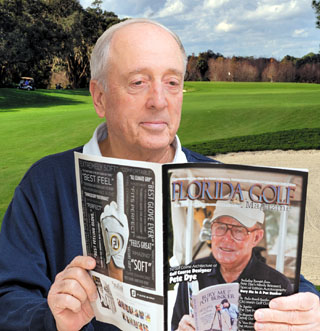 Golf course architect Rees Jones reads about his friend, Pete Dye in Florida Golf Magazine